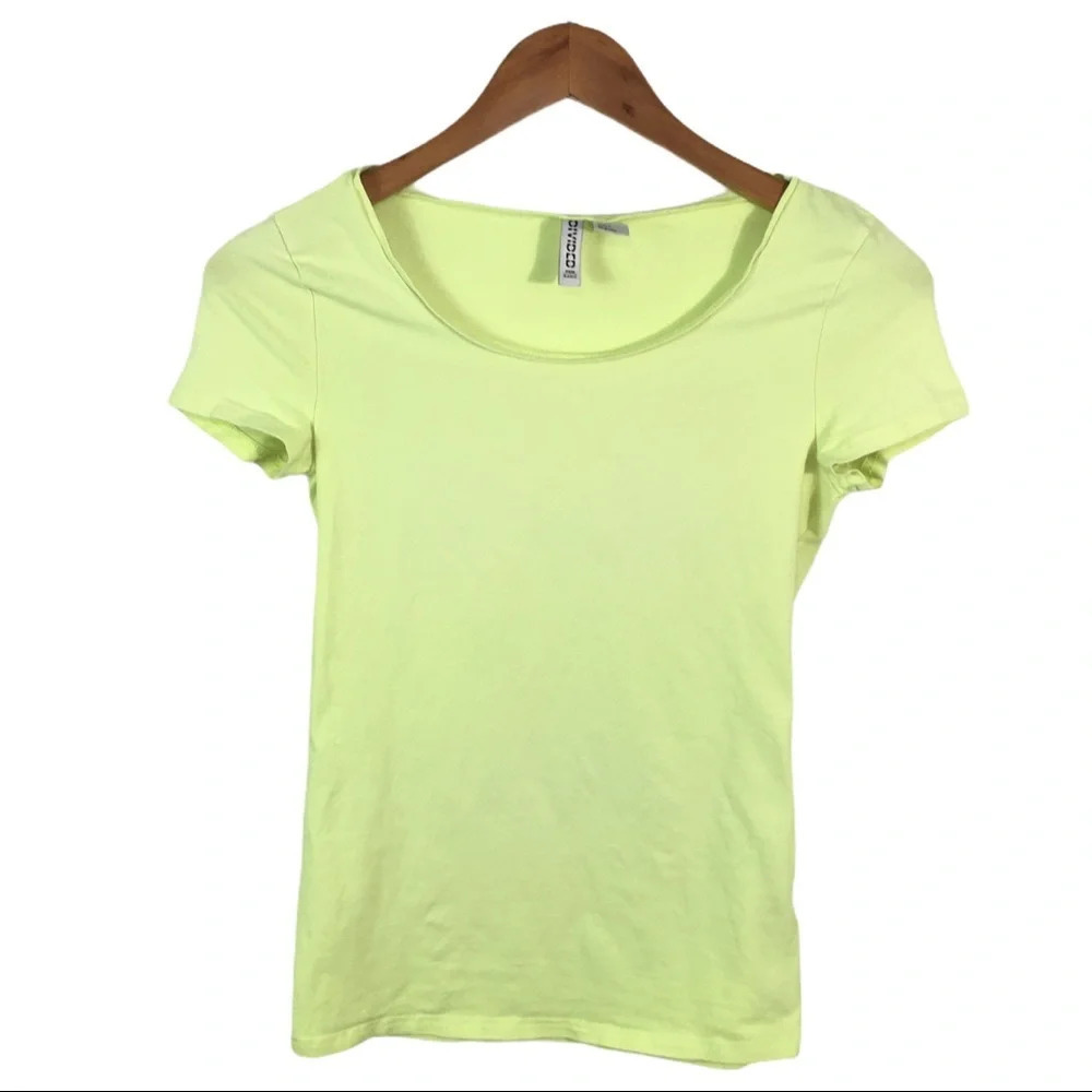 WS732 H&M Divided Basic Scoop Neck Shirt Top S